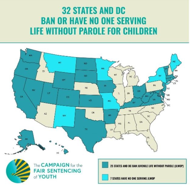 Life Without Parole for Children US Map